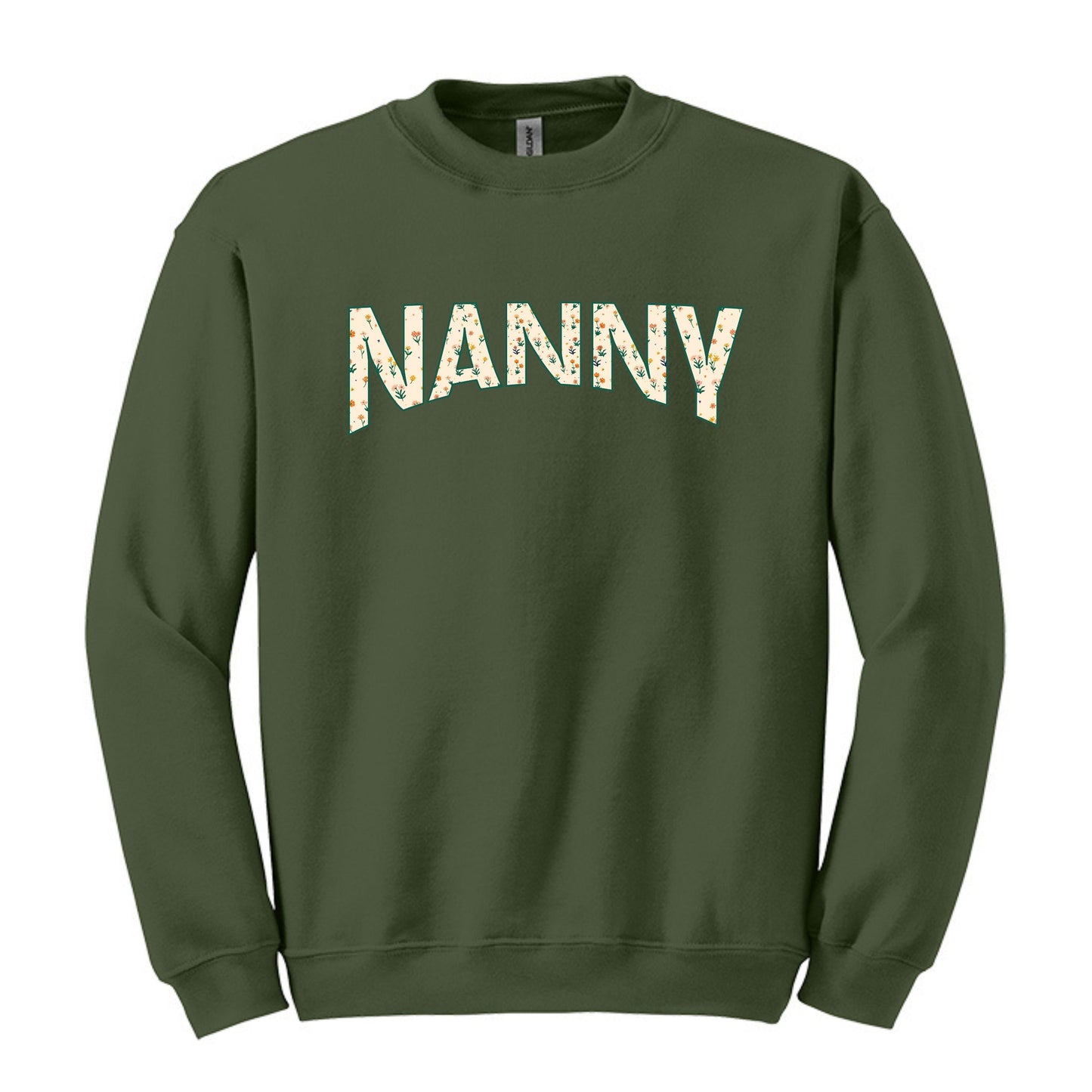 Tiny Flowers Heavy Blend Crewneck for Grandma - Choice of Name and Flowers