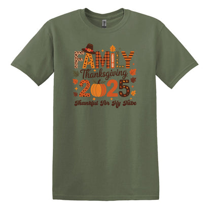 Thankful for my Tribe - 2025 Family Thanksgiving Heavy Cotton T-shirt