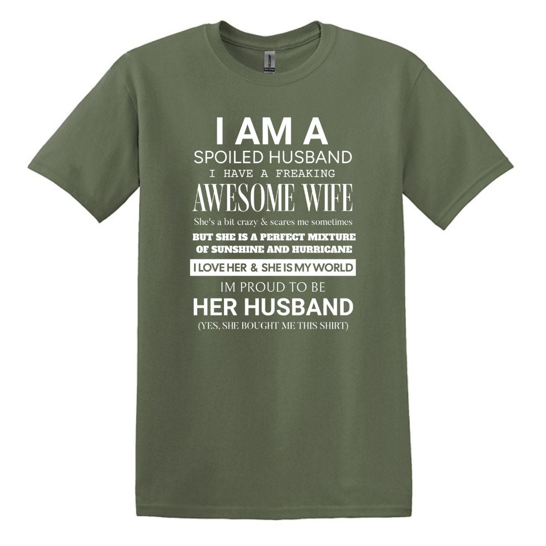 I am a Spoiled Husband - Funny Adult Unisex Heavy Cotton T-shirt - Gift from Wife