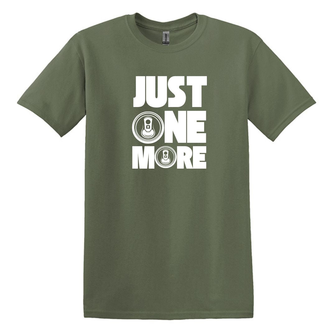 Just One More - T-shirt drôle de canette de bière - Coton lourd unisexe adulte