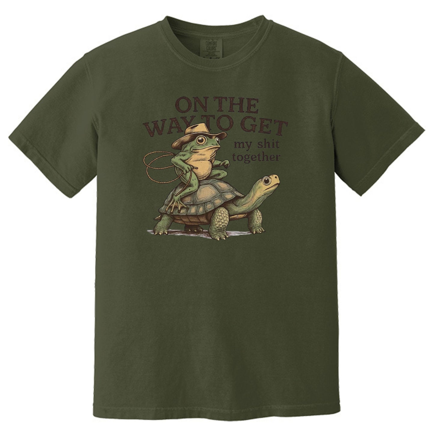 On the way to get my Shit Together - Funny Frog & Turtle Comfort Colors ® Heavyweight Ring Spun T-shirt