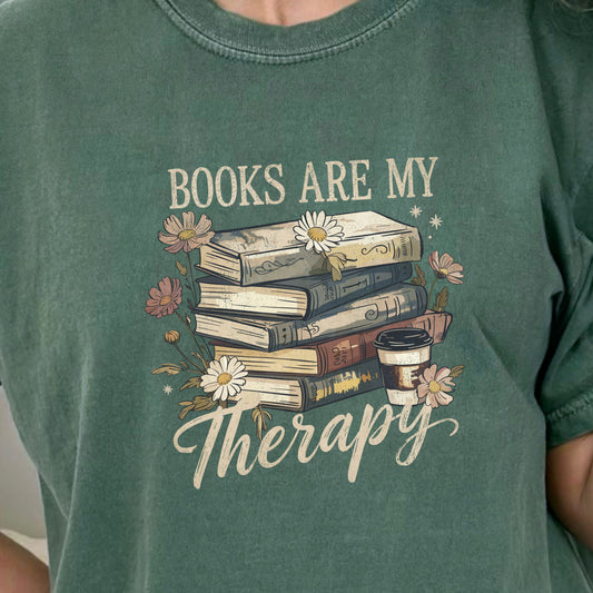 Books are my Therapy - Comfort Colors ® Heavyweight Ring Spun T-shirt