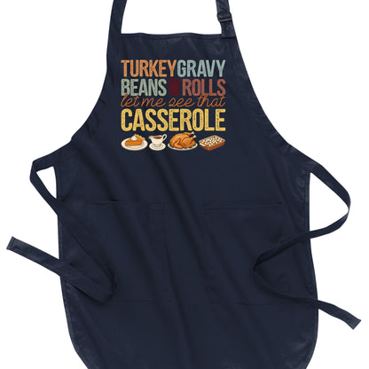 Turkey, Gravy, Beans & Rolls - Thanksgiving Port Authority® Full-Length Apron with Pockets