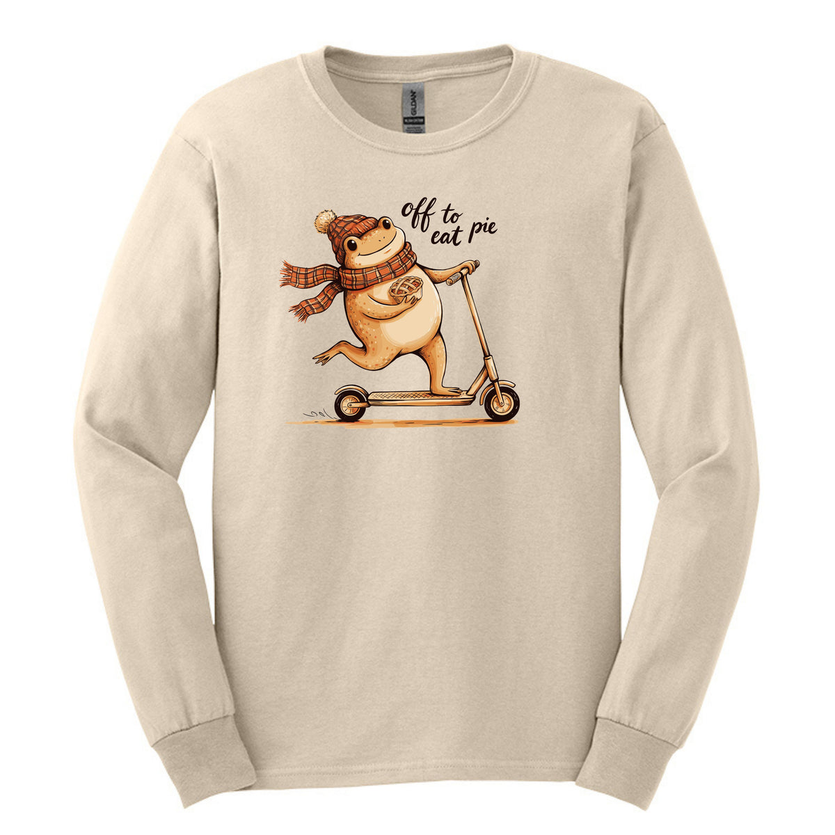 Off To Eat Pie - Fun Meme Design | Gildan® Heavy Cotton™ 100% Cotton Long Sleeve T-Shirt