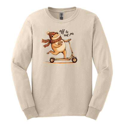 Off To Eat Pie - Fun Meme Design | Gildan® Heavy Cotton™ 100% Cotton Long Sleeve T-Shirt