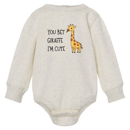 You Bet Giraffe I'm Cute - Infant Long Sleeve Fleece Bodysuit
