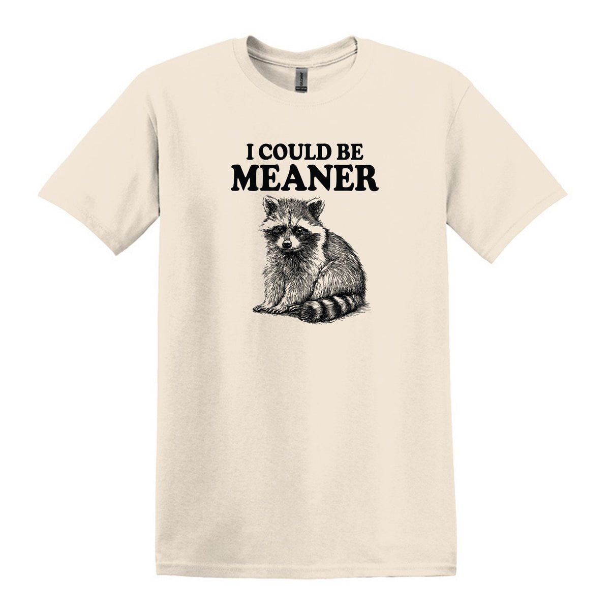 I Could Be Meaner - Funny Raccoon Meme - Gildan Heavy Cotton Unisex T-shirt