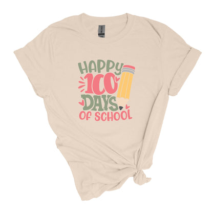 Happy 100 days of School Celebration Shirt for Teachers - Adult Unisex Soft Style T-shirt