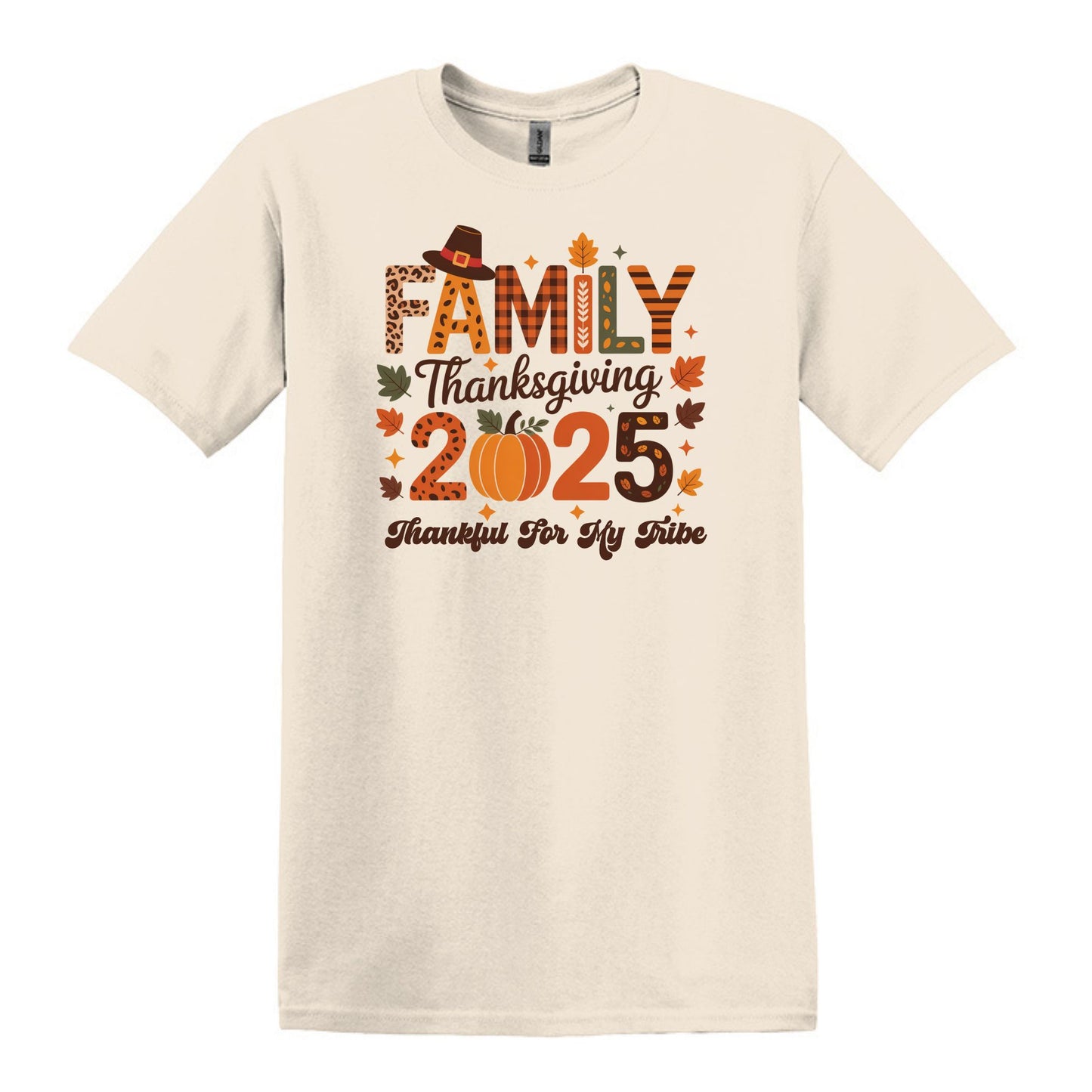 Thankful for my Tribe - 2025 Family Thanksgiving Heavy Cotton T-shirt
