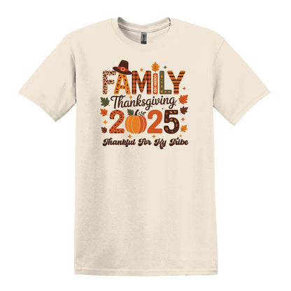 Thankful for my Tribe - 2025 Family Thanksgiving Heavy Cotton T-shirt