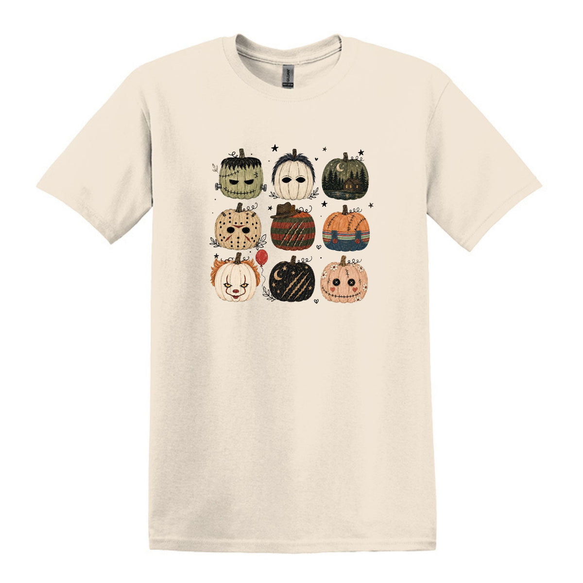 Horror Pumpkins - Hand Drawn - Heavy Cotton Unisex T-shirt