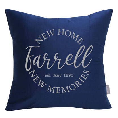 New Home, New Memories - 18 x 18 Custom Pillow Cover - House Warming Gift
