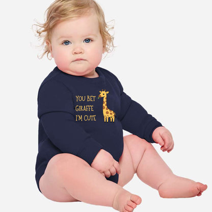 You Bet Giraffe I'm Cute - Infant Long Sleeve Fleece Bodysuit
