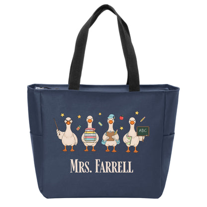 Teacher Goose Port Authority® Essential Zip Tote - Personalize with your Teacher's Name