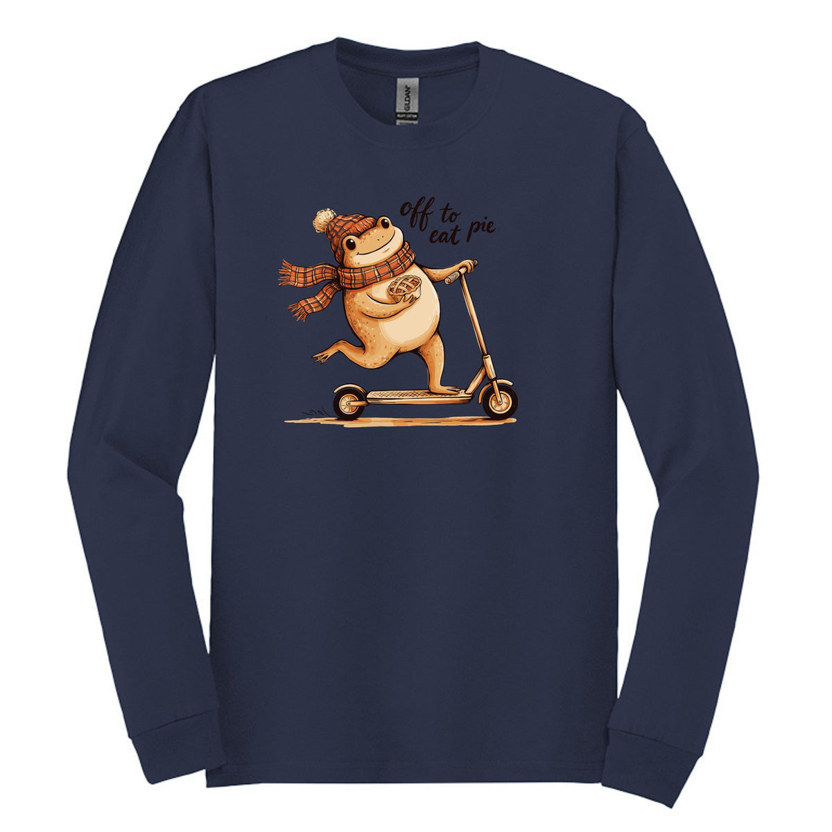 Off To Eat Pie - Fun Meme Design | Gildan® Heavy Cotton™ 100% Cotton Long Sleeve T-Shirt
