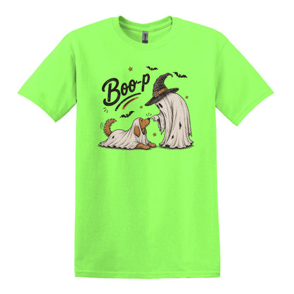 BOO-P! - Adorable Ghost and Dog Heavy Cotton Unisex T-shirt