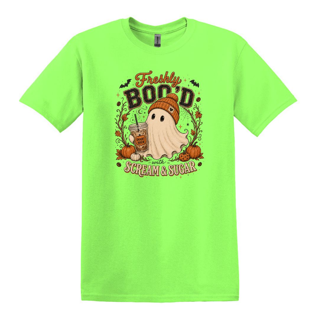 Freshly Boo'd | Scream & Sugar - Fall themed Heavy Cotton Unisex T-shirt