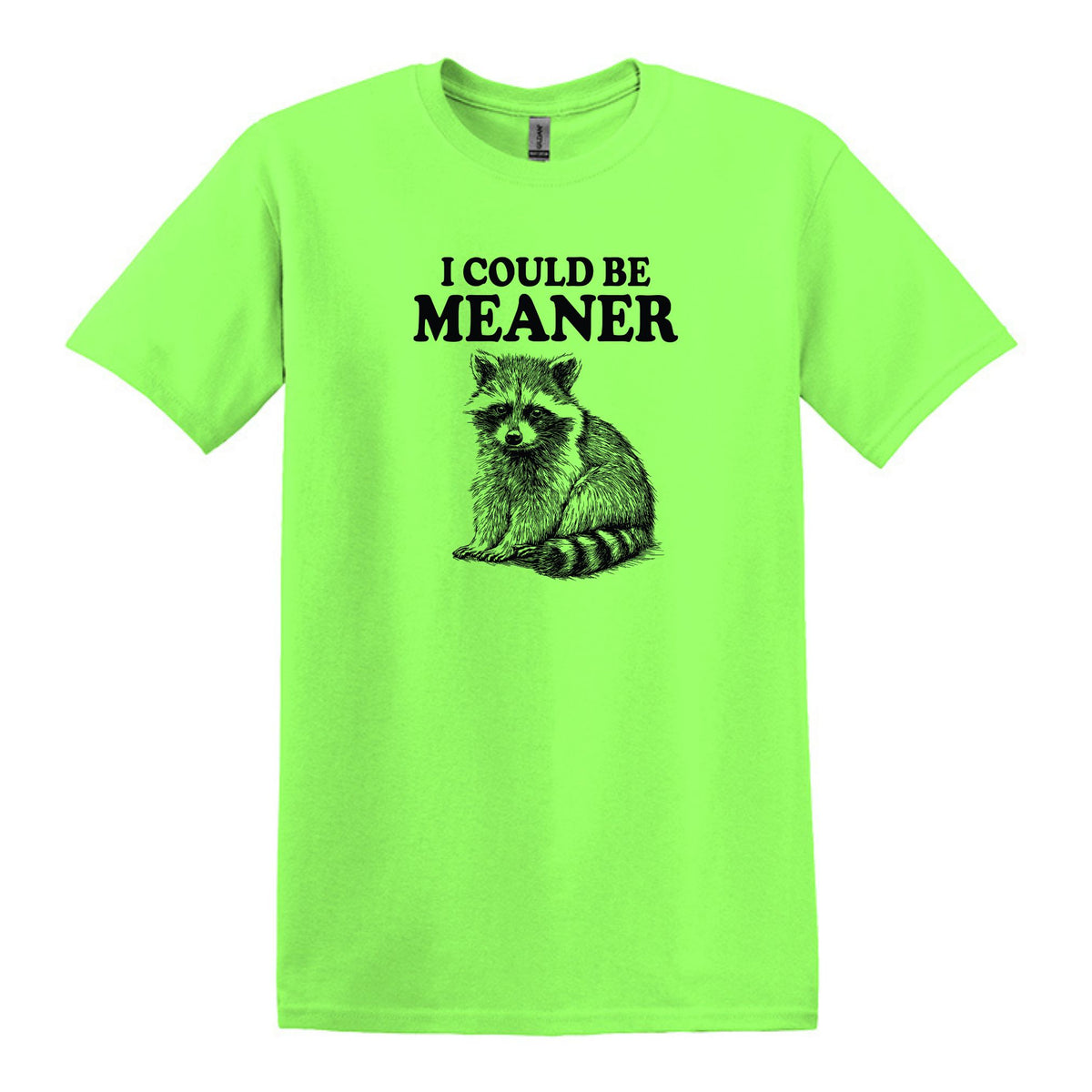 I Could Be Meaner - Funny Raccoon Meme - Gildan Heavy Cotton Unisex T-shirt