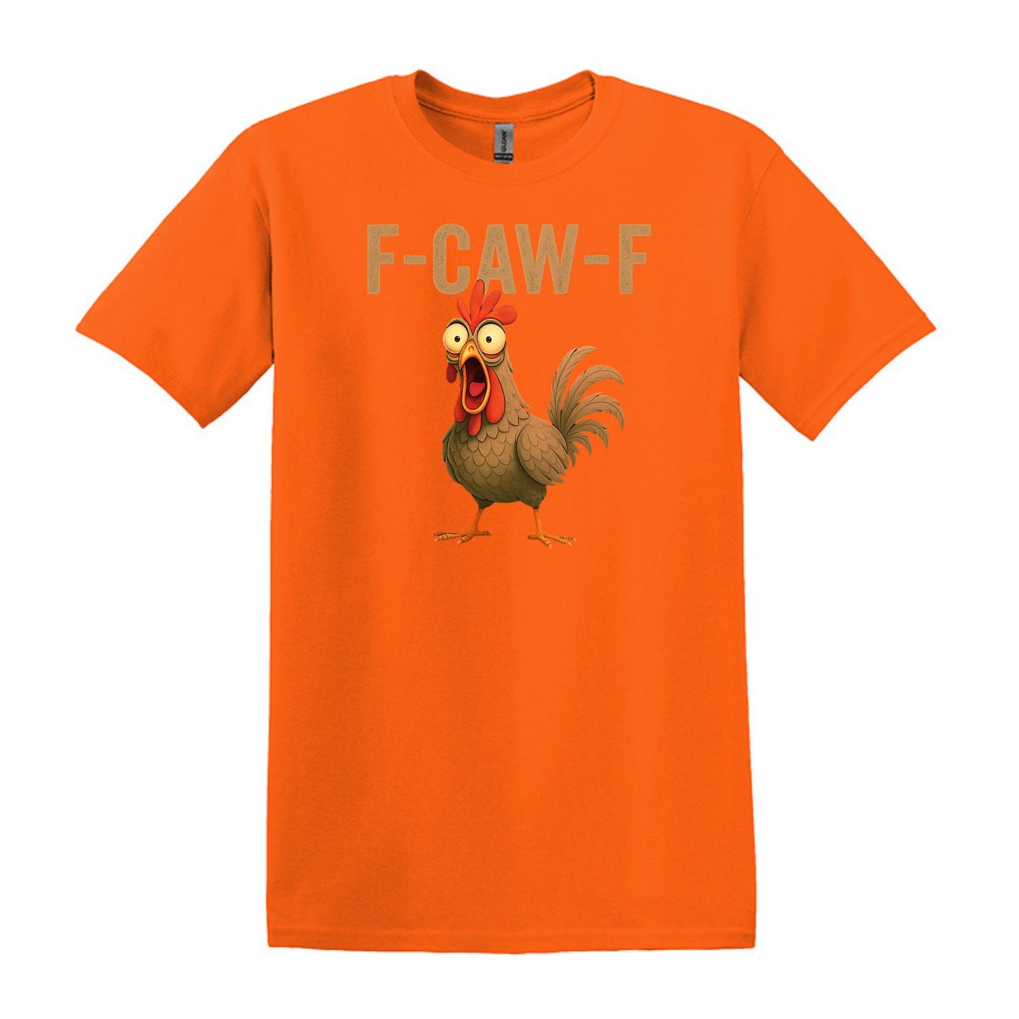 FUNNY ROOSTER T-SHIRT = F-CAW-F
