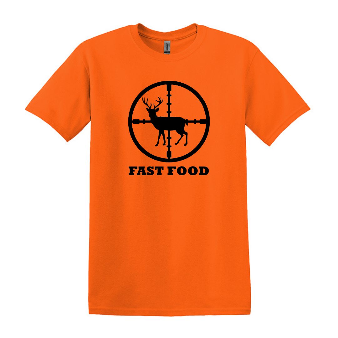 Fast Food Deer Hunting Humor T-shirt - Gildan Adult Unisex Heavy Cotton