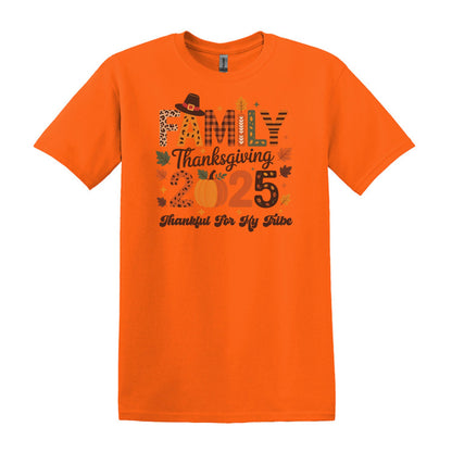 Thankful for my Tribe - 2025 Family Thanksgiving Heavy Cotton T-shirt