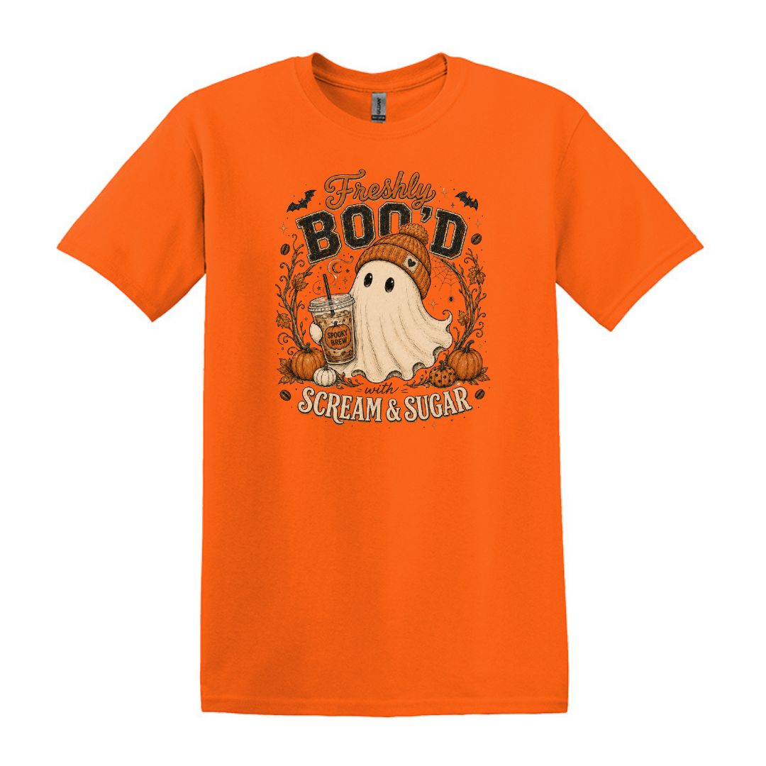 Freshly Boo'd | Scream & Sugar - Fall themed Heavy Cotton Unisex T-shirt