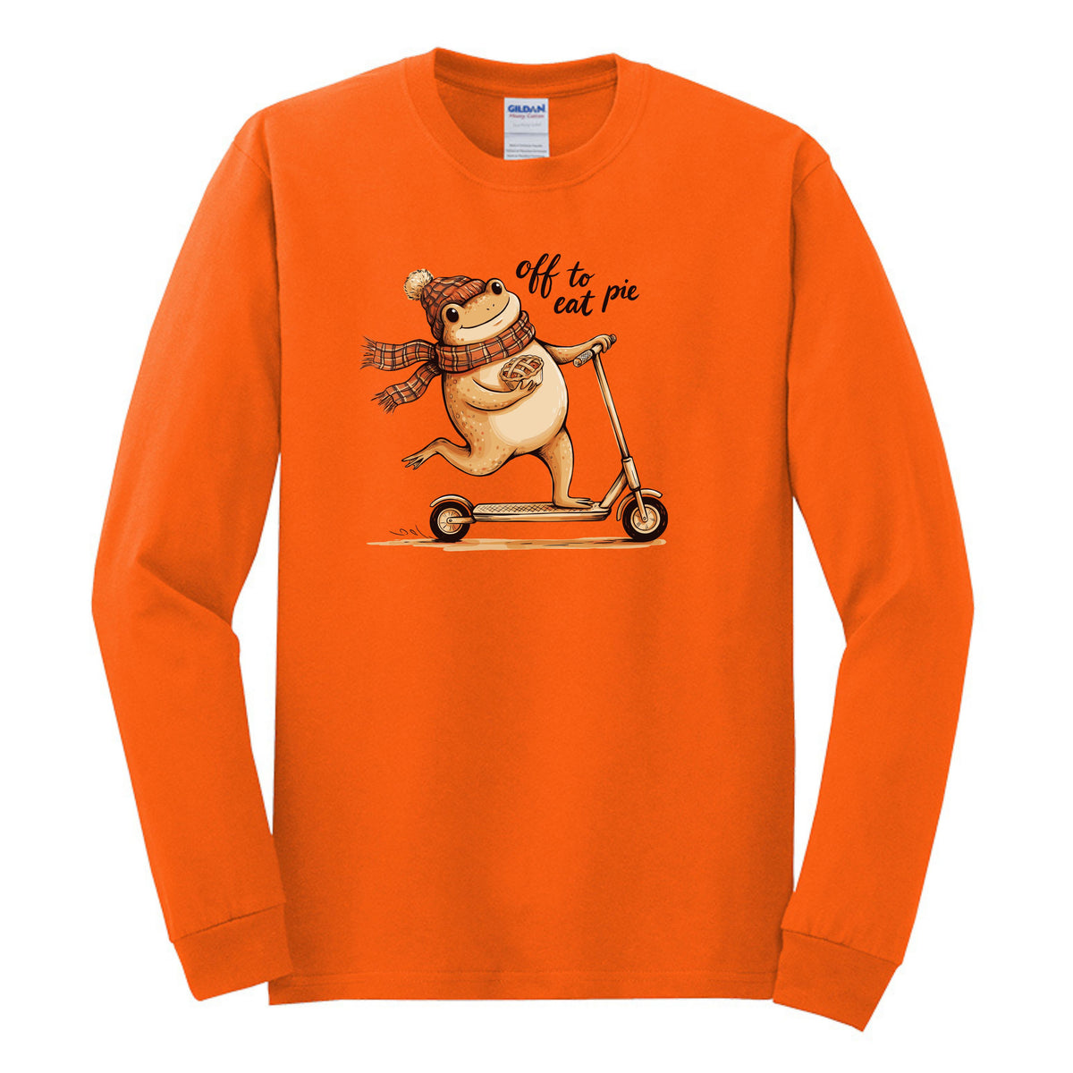 Off To Eat Pie - Fun Meme Design | Gildan® Heavy Cotton™ 100% Cotton Long Sleeve T-Shirt