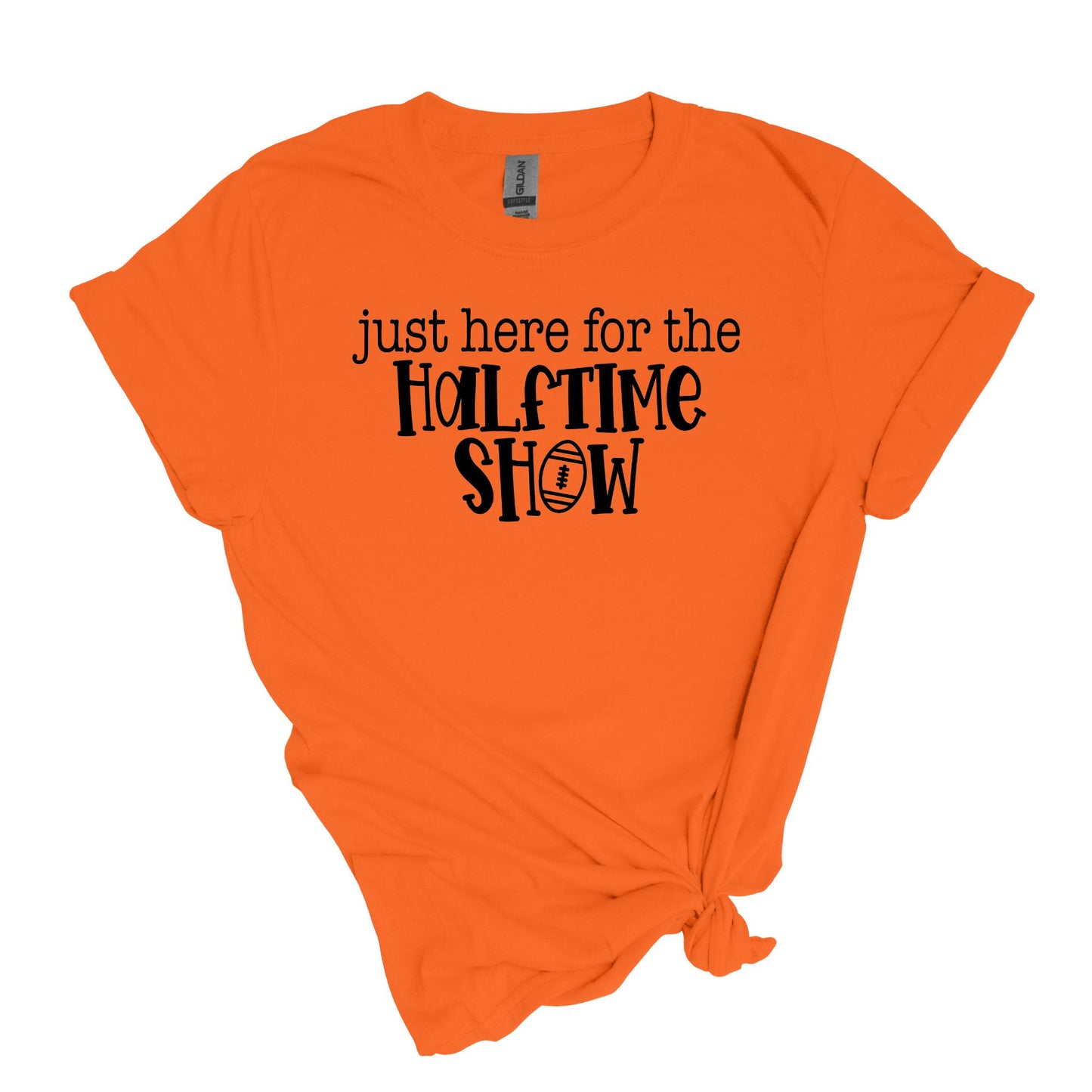 Justo aquí para el espectáculo de medio tiempo - Fun Football Halftime show Camiseta de estilo suave para adultos para aquellos que están allí para el espectáculo de medio tiempo. 