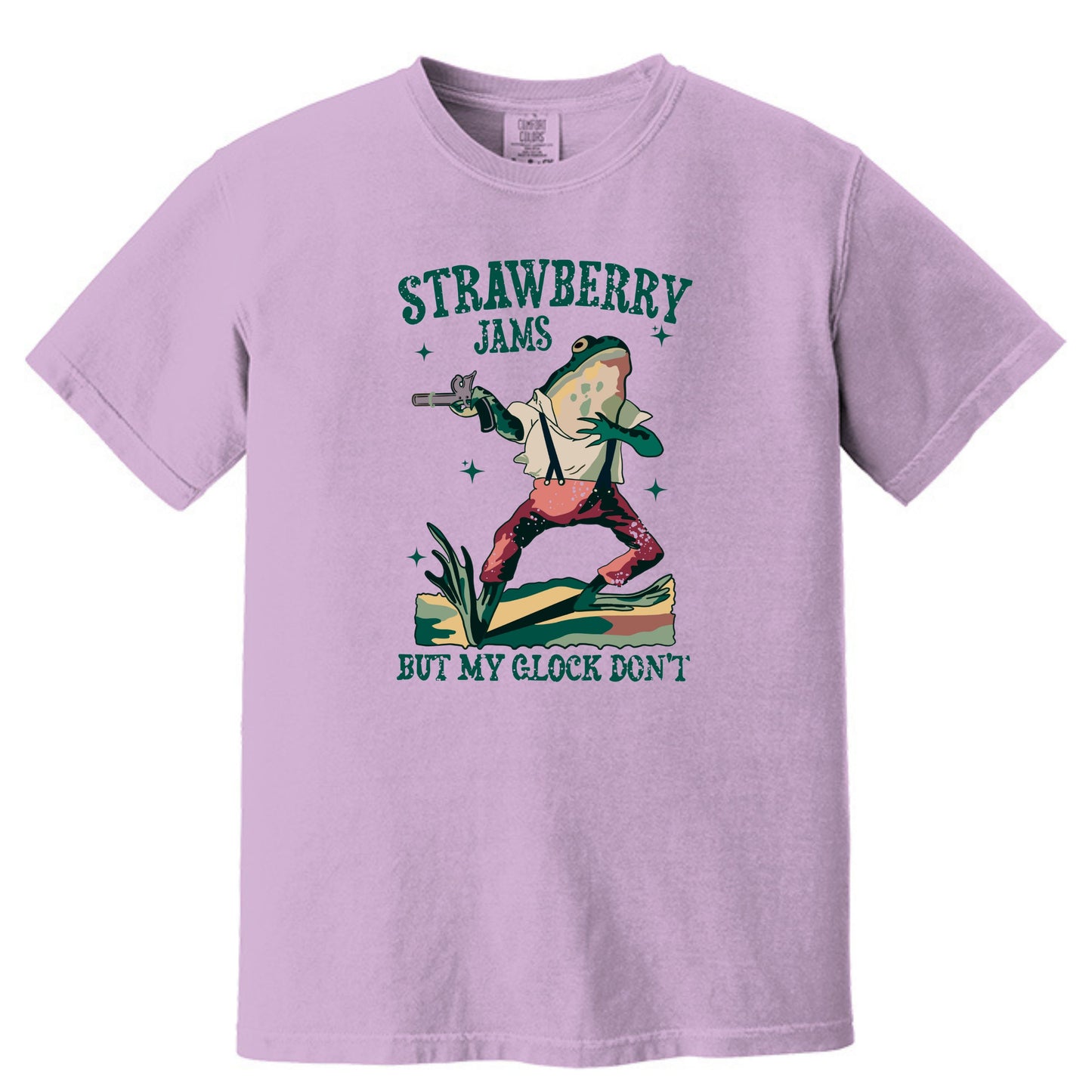 Strawberry Jams but my Glock Don't - Funny Frog Meme Comfort Colors ® Heavyweight Ring Spun T-shirt