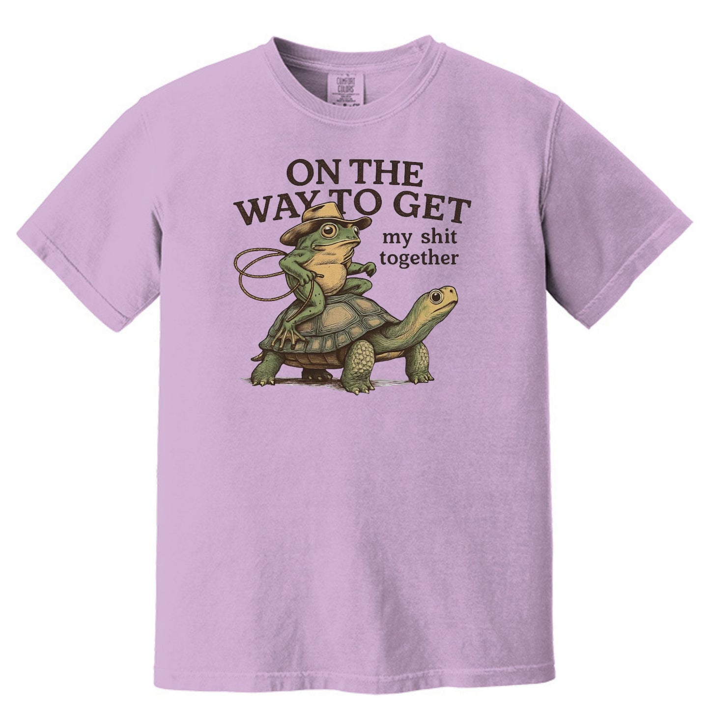 On the way to get my Shit Together - Funny Frog & Turtle Comfort Colors ® Heavyweight Ring Spun T-shirt