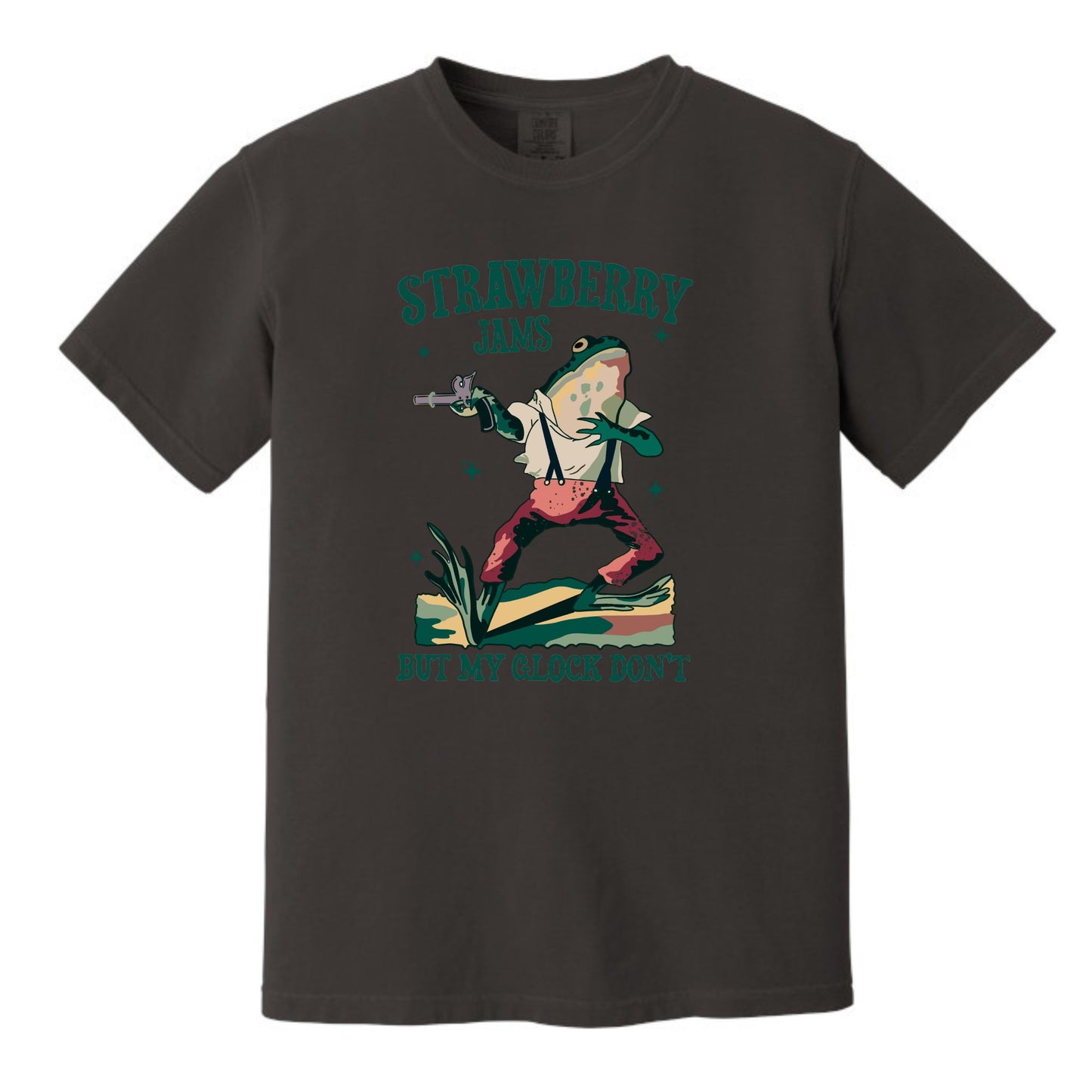 Strawberry Jams but my Glock Don't - Funny Frog Meme Comfort Colors ® Heavyweight Ring Spun T-shirt