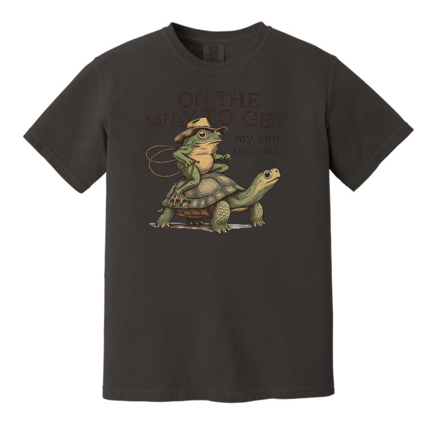 On the way to get my Shit Together - Funny Frog & Turtle Comfort Colors ® Heavyweight Ring Spun T-shirt