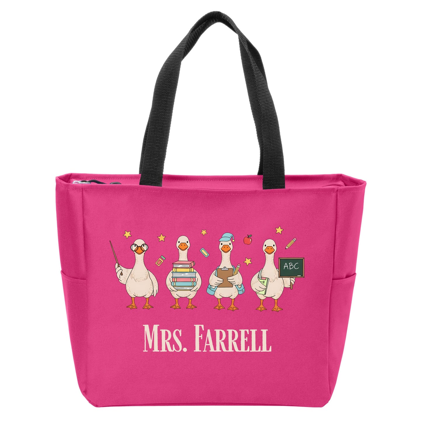Teacher Goose Port Authority® Essential Zip Tote - Personalize with your Teacher's Name