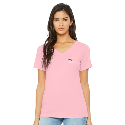 Keller Williams Realtor Chest Logo Women's Relaxed V-Neck T-Shirt
