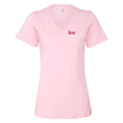 Keller Williams Realtor Chest Logo Women's Relaxed V-Neck T-Shirt