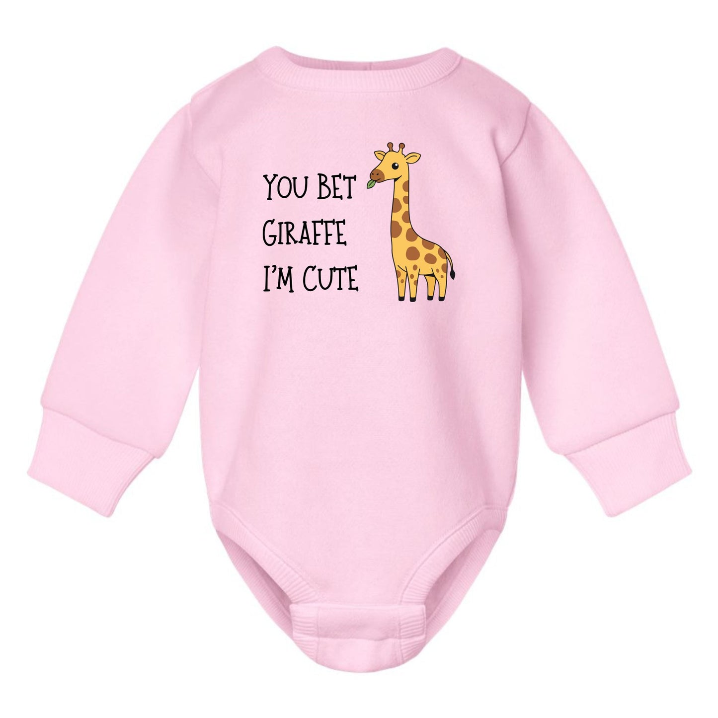 You Bet Giraffe I'm Cute - Infant Long Sleeve Fleece Bodysuit