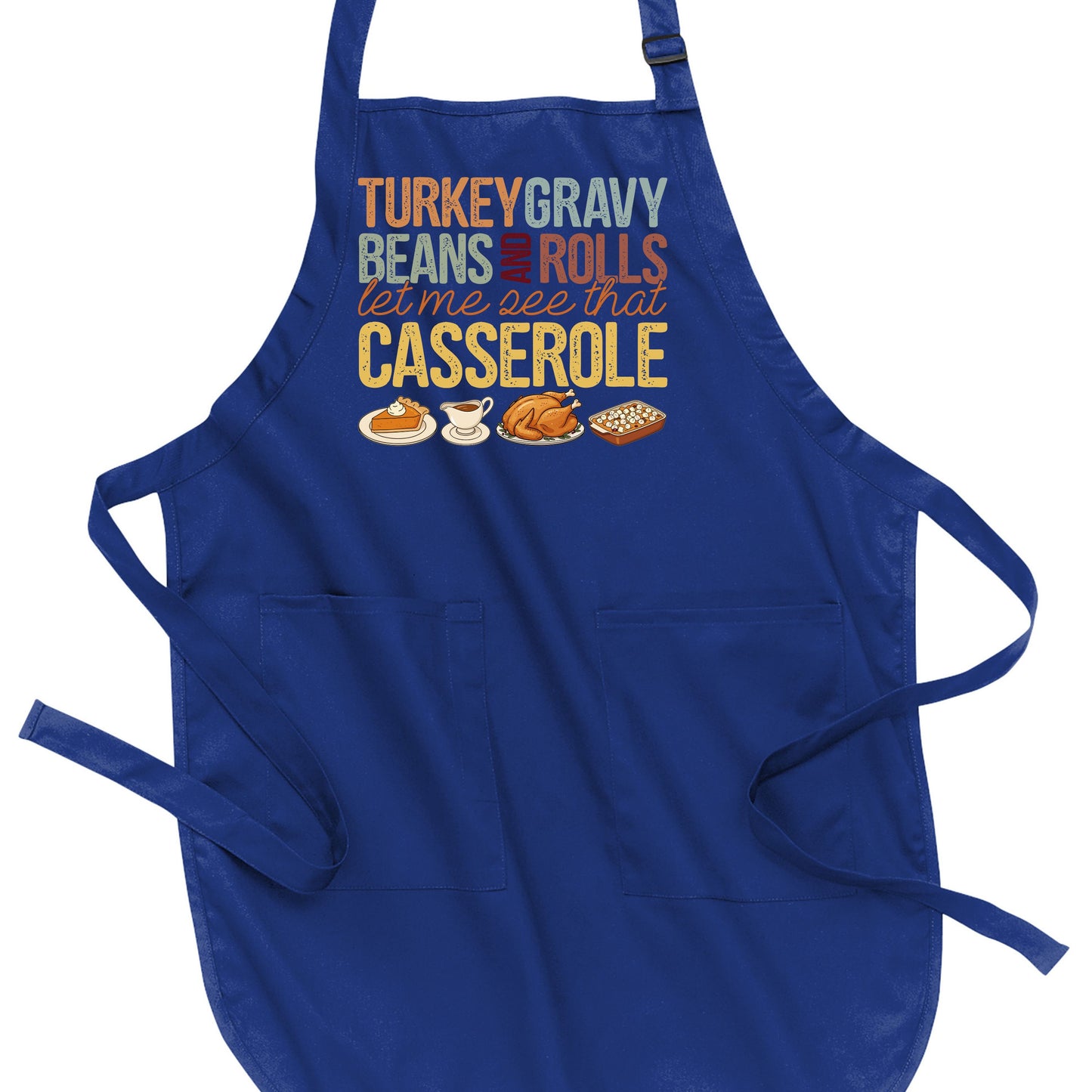 Turkey, Gravy, Beans & Rolls - Thanksgiving Port Authority® Full-Length Apron with Pockets