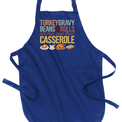 Turkey, Gravy, Beans & Rolls - Thanksgiving Port Authority® Full-Length Apron with Pockets