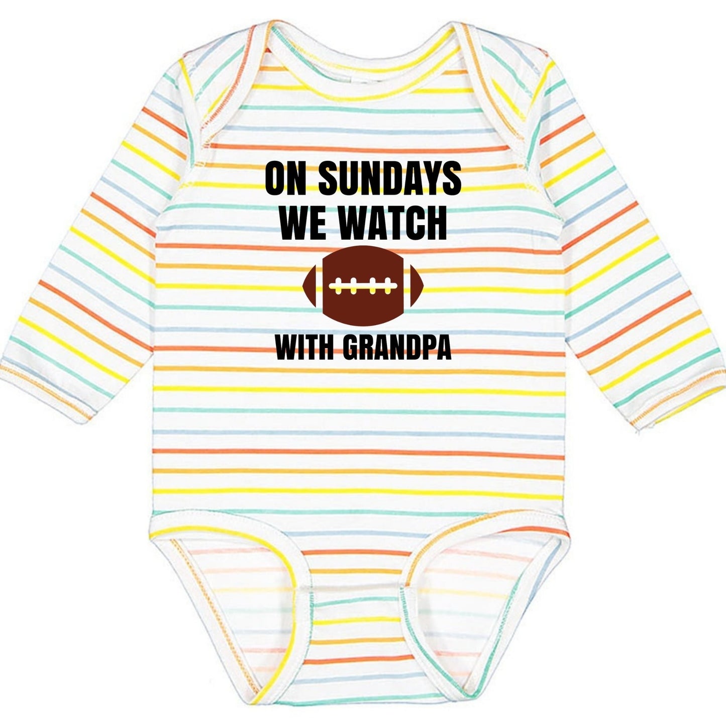On Sundays we watch football with Daddy/Grandpa - Infant Long Sleeve Bodysuit