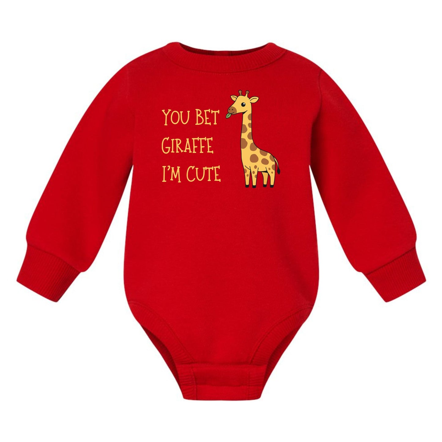 You Bet Giraffe I'm Cute - Infant Long Sleeve Fleece Bodysuit