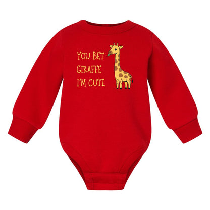 You Bet Giraffe I'm Cute - Infant Long Sleeve Fleece Bodysuit