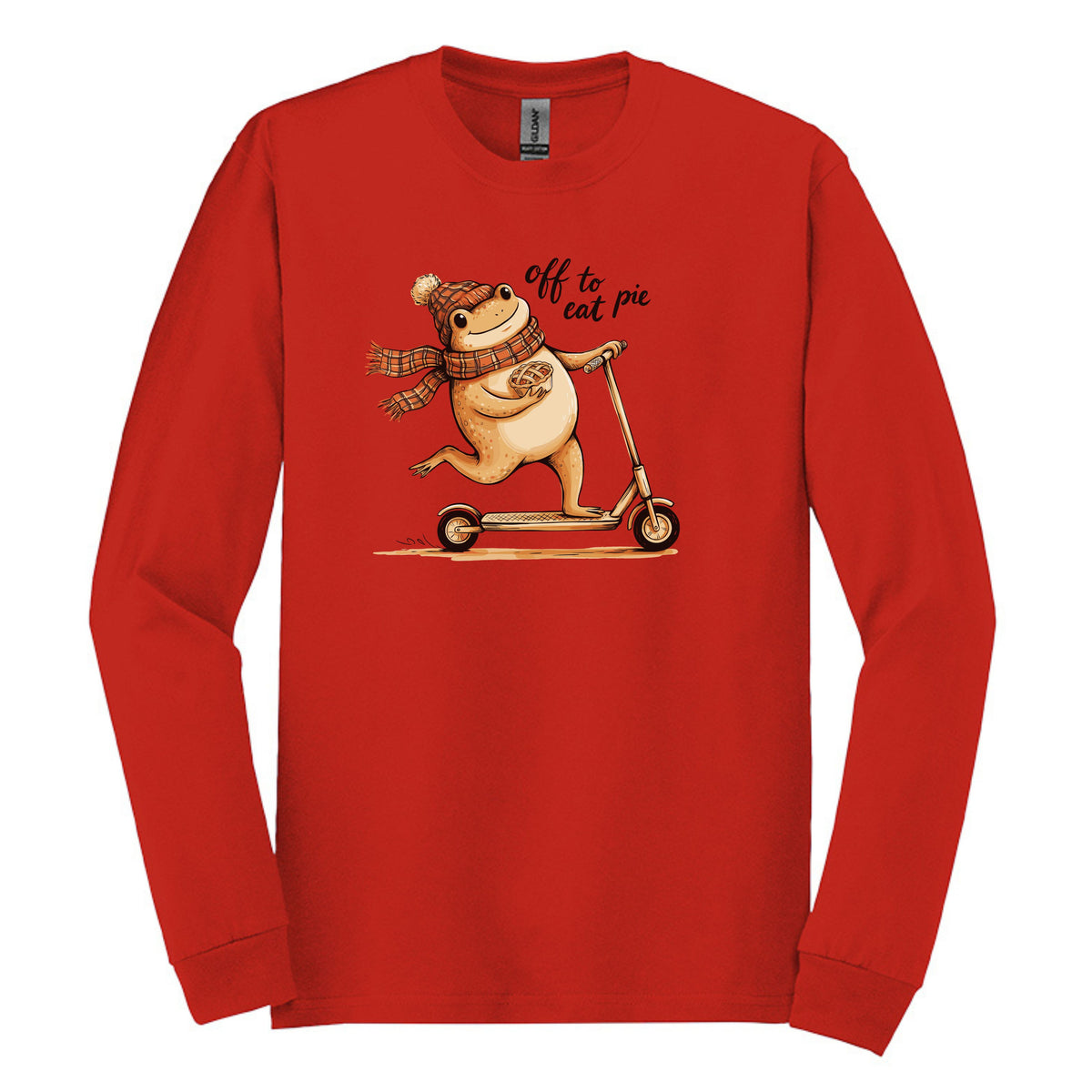 Off To Eat Pie - Fun Meme Design | Gildan® Heavy Cotton™ 100% Cotton Long Sleeve T-Shirt