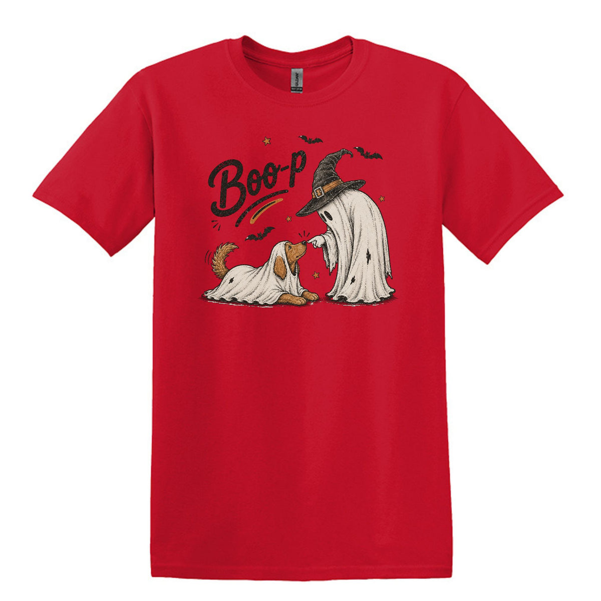 BOO-P! - Adorable Ghost and Dog Heavy Cotton Unisex T-shirt