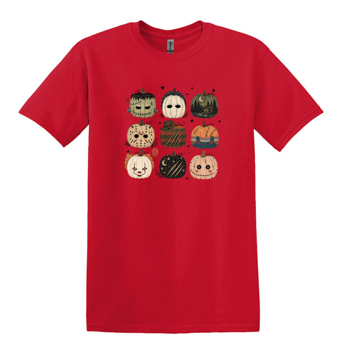 Horror Pumpkins - Hand Drawn - Heavy Cotton Unisex T-shirt