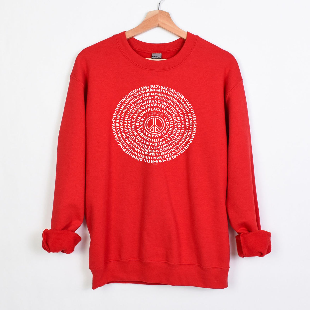 Can You Say PEACE - Gildan Crewneck - artwork designed by Cynthia NeJame