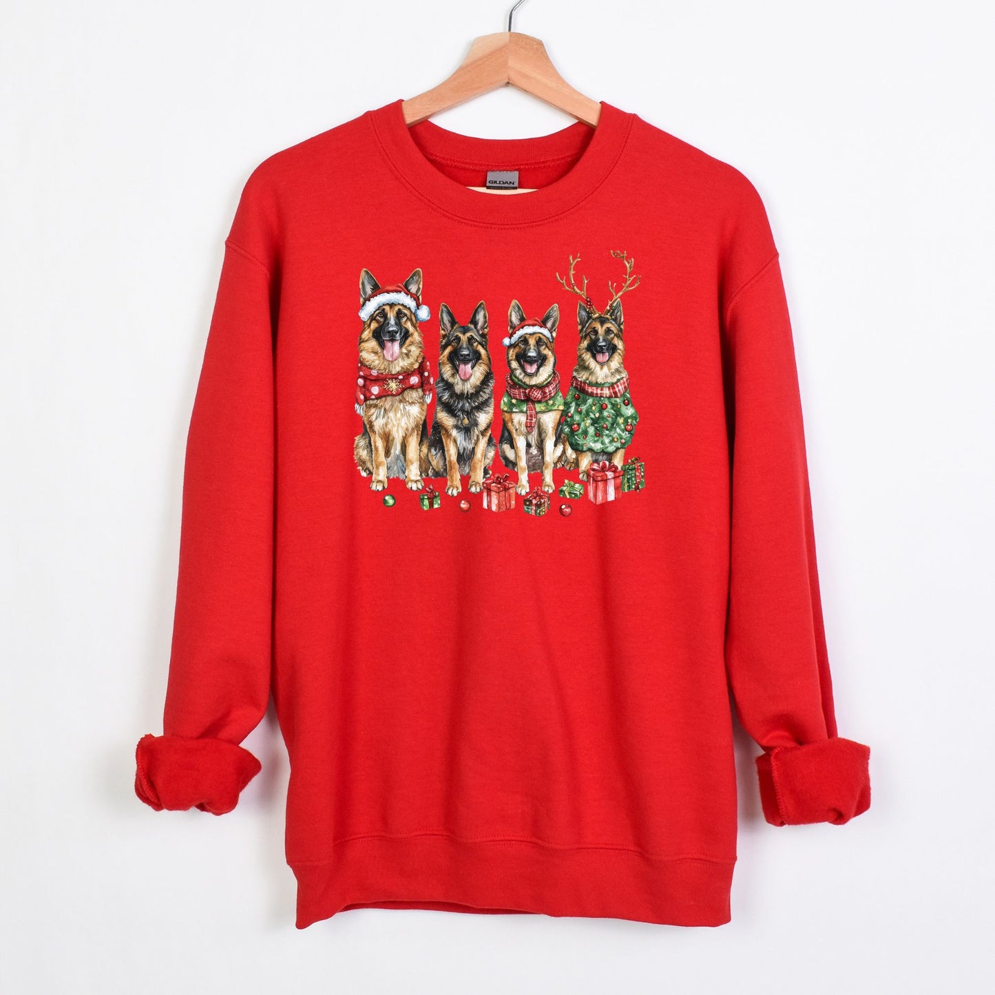 Merry Pups Holiday Sweatshirt – Festive German Shepherds