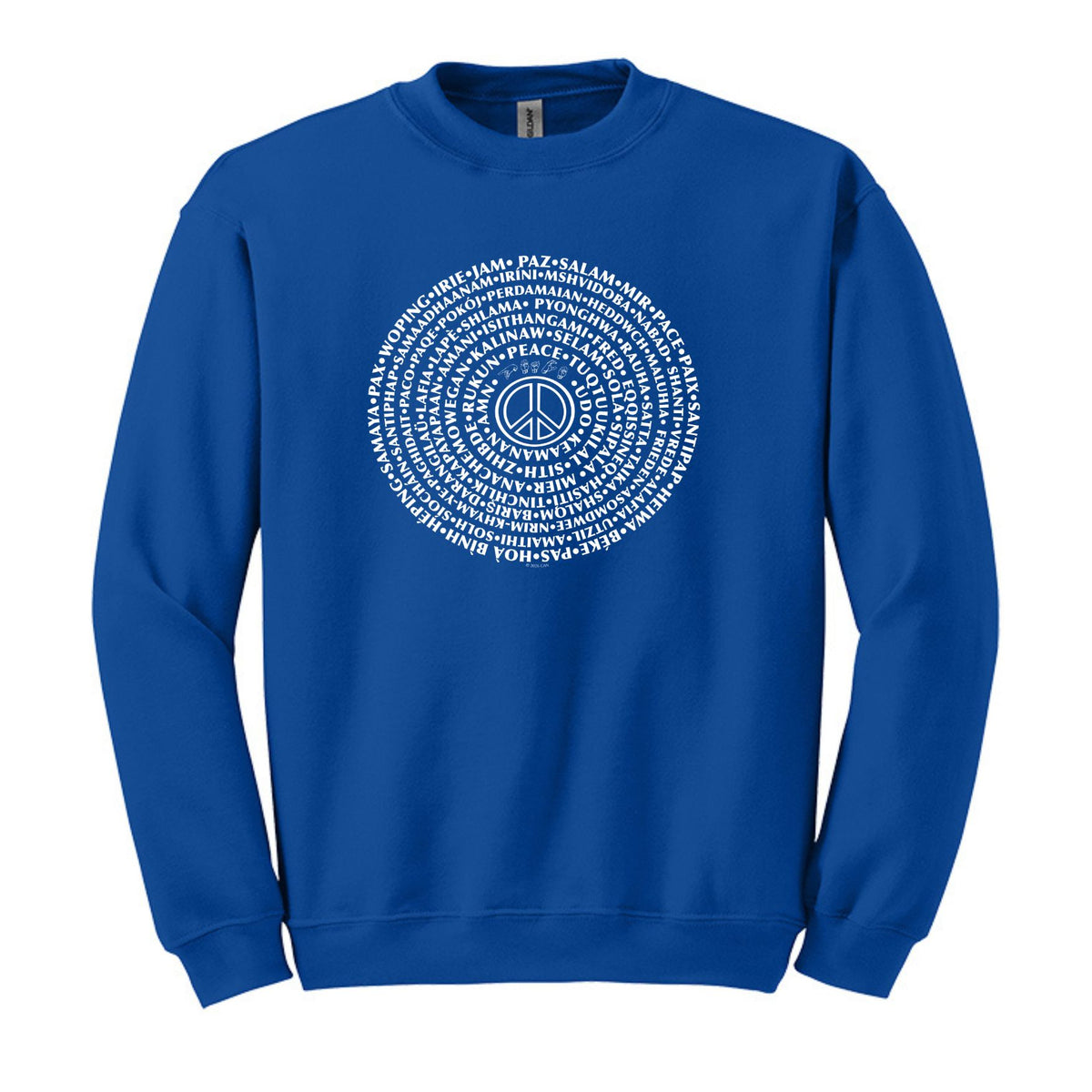 Can You Say PEACE - Gildan Crewneck - artwork designed by Cynthia NeJame