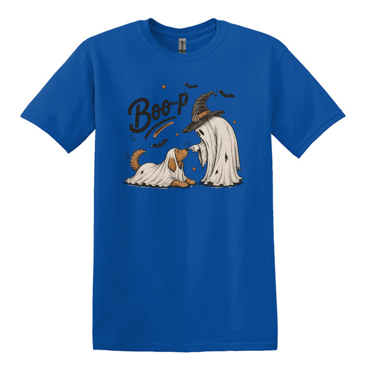 BOO-P! - Adorable Ghost and Dog Heavy Cotton Unisex T-shirt