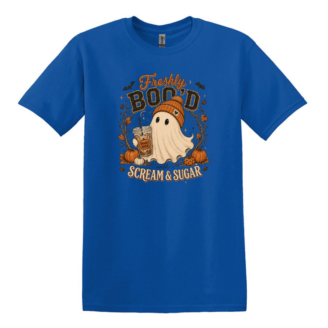 Freshly Boo'd | Scream & Sugar - Fall themed Heavy Cotton Unisex T-shirt