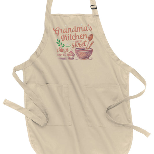 Grandma's Kitchen - Where Sweet Things Happen - Port Authority® Full-Length Apron with Pockets